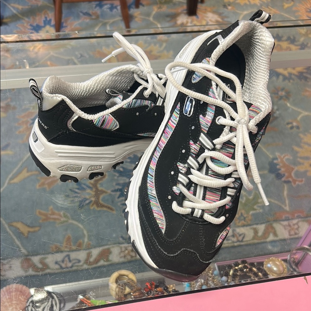 Skechers D'Lites Multicolor Stripe Sneakers